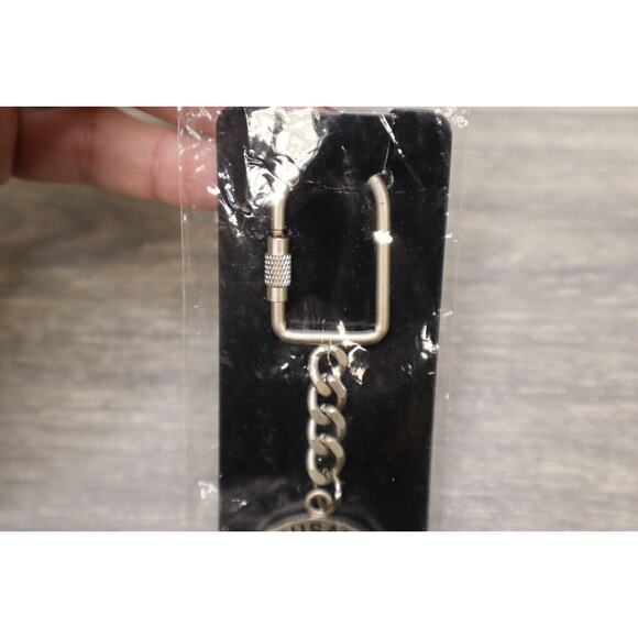 Jerusalem Jesus Mary Metal Keychain Silver Gold Locking Carabiner Screw Ring - Picture 4 of 10